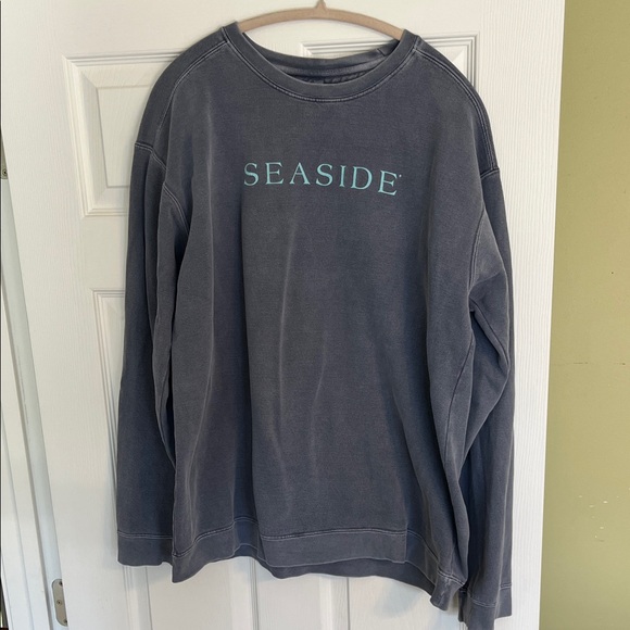 Comfort Colors Charcoal Sweatshirt with Teal Print - Picture 1 of 1